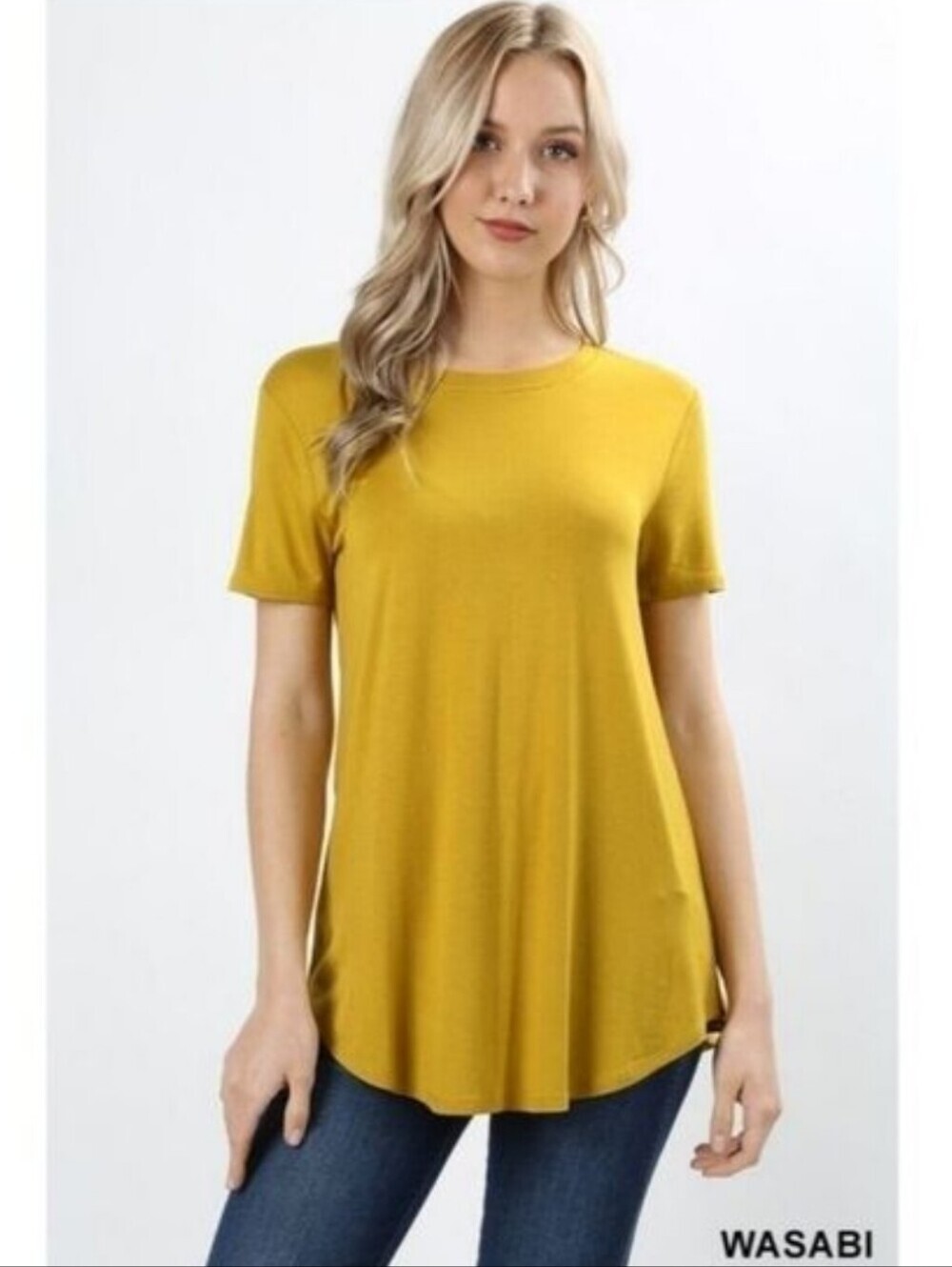 ZENANA Short Sleeve Wasabi Yellow color Top Size XL NWT